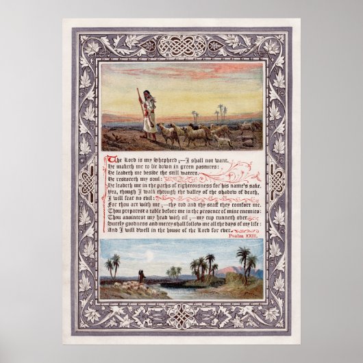 23詩篇The Lord is my Shepherd Canvas Print ポスター (正面)