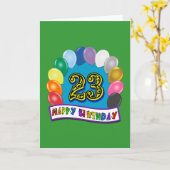 23誕生日ギフト風船の組み合わせデザイン カード (黄色い花)