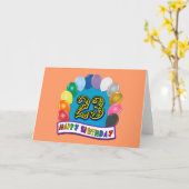 23誕生日ギフト風船の組み合わせデザイン カード (黄色い花)