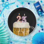 23誕生日ビールオンブラック ペーパープレート (パーティー)