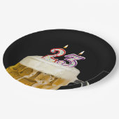 23誕生日ビールオンブラック ペーパープレート (アングル)