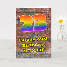 23誕生日:おもしろいグラフィティインスパイアレインボー23 カード