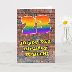 23誕生日:おもしろいグラフィティインスパイアレインボー23 カード