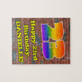 23誕生日:おもしろいグラフィティインスパイアレインボー23 ジグソーパズル (横)