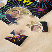 23誕生日:おもしろいレインボー#,名前をカスタムする+写真 ジグソーパズル (側面)