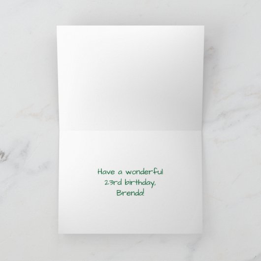 23誕生日:おもしろい、お祝カラフルい花火 カード (内部)