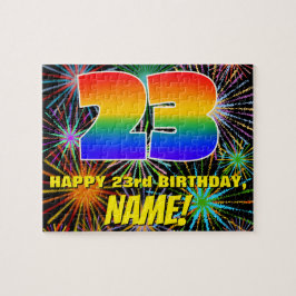 23誕生日:おもしろい、お祝カラフルい花火 ジグソーパズル