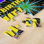 23誕生日:おもしろい、お祝カラフルい花火 ジグソーパズル (側面)