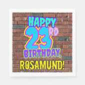 23誕生日~おもしろい、アーバングラフィティインスパイアルック スタンダードランチョンナプキン (正面)