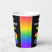 23誕生日:カラフルレインボー# 23,名前をカスタムする 紙コップ (右)