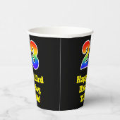 23誕生日:カラフル、おもしろい、エキサイティング、レインボー23 紙コップ (右)