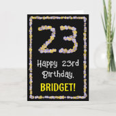 23誕生日:フローラ花数名前をカスタムする カード (正面)