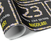 23誕生日:フローラ花数名前をカスタムする ラッピングペーパー (ロールコーナー)