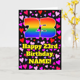 23誕生日：愛するハートパターン、虹# 23 カード