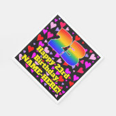 23誕生日:愛するハートパターン、虹# 23 スタンダードランチョンナプキン (角)