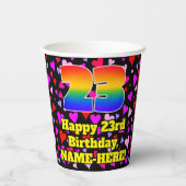 23誕生日:愛するハートパターン, Rainbow 23 紙コップ (裏面)