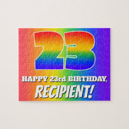 23誕生日—数々のカラーのレインボーパターン「23」 ジグソーパズル