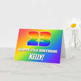 23誕生日:数々のカラー虹パターン# 23 カード