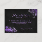 232のサロンのギフトカードスパの花の紫色 割引カード (裏面)