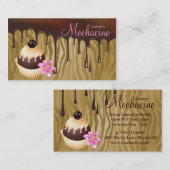232のチョコレート名刺のベーカリーのカップケーキのカラメル 名刺 (正面/裏面)