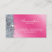 232の輝きのジュエリーのシマウマのピンクの銀 名刺 (裏面)