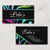 232アニマルビジネスゼブラネイルサロンピンクブルーGr 名刺 (正面/裏面)