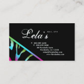 232アニマルビジネスゼブラネイルサロンピンクブルーGr 名刺 (裏面)