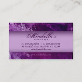 232グランジな名刺の花のサロンのスパの紫色 名刺 (裏面)