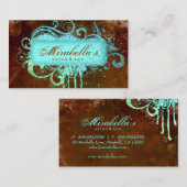 232グランジグリッターサロンスパブラウンブルー 名刺 (正面/裏面)