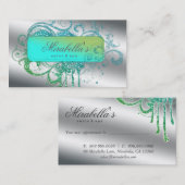 232グリッターネイルサロンアポイントメントエレガント きらきら光る 予約カード (正面/裏面)