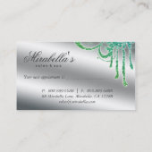 232グリッターネイルサロンアポイントメントエレガント きらきら光る 予約カード (裏面)