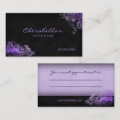 232トレンディーのサロンのスパの花のアポイントメントカードPurpl 予約カード (正面/裏面)