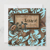 232ルアウ(ハワイ式宴会)パーティの招待状タートルブルー 招待状 (裏面)