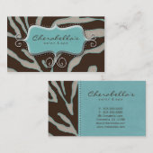 232レトロのサロンのスパの名刺のシマウマ茶色がかった鋼色 名刺 (正面/裏面)