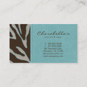 232レトロのサロンのスパの名刺のシマウマ茶色がかった鋼色 名刺 (裏面)