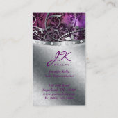 232ヴィンテージの名刺のダマスク織の鏡の紫色 名刺 (裏面)