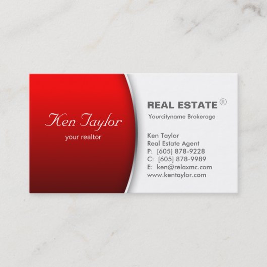 232不動産の名刺の円形の赤い銀 名刺 (正面)