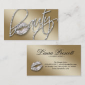 232人の美容師ビジネス美しいの文字の金ゴールドの氷 名刺 (正面/裏面)