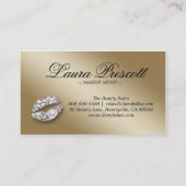 232人の美容師ビジネス美しいの文字の金ゴールドの氷 名刺 (裏面)