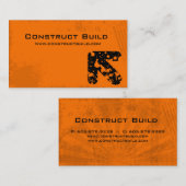 232建設業カードグランジなオレンジ 名刺 (正面/裏面)