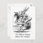 232.トランペットの吹白うさぎ ポストカード (正面/裏面)
