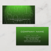 232 -簿記名刺の緑説明します 名刺 (正面/裏面)