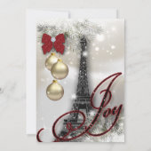 232 Christmas Parisカードエッフェルタワースノー 招待状 (裏面)