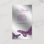 233美しい名刺サロンバタフライパープル 予約カード (裏面)
