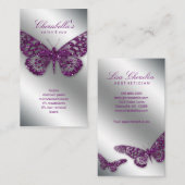 233美しい名刺サロンバタフライパープル 予約カード (正面/裏面)