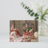 2345サンタ花瓶&キャンディーキャンクリスマス シーズンポストカード (スタンド正面)