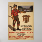238th Canadian Forestry Battalion 1915 ポスター (正面)