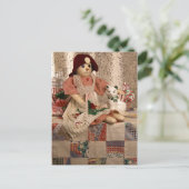 2390雪だるま人形のキルトクリスマス シーズンポストカード (スタンド正面)