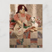 2390雪だるま人形のキルトクリスマス シーズンポストカード (正面)