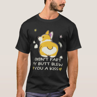 23 おならじゃないよ コーギーのお尻がキスしたの Tシャツ
